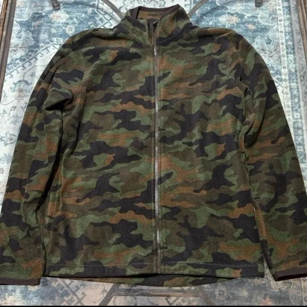 Sonoma Men's Arctic Fleece Jacket Camo Green Full Zip Size M